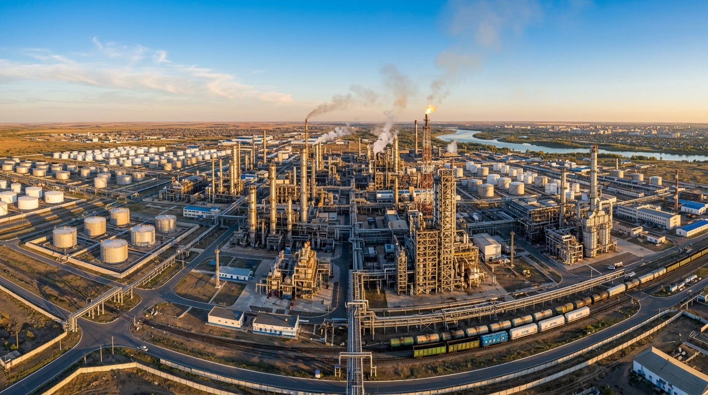 Pavlodar Oil Chemistry Refinery aerial view